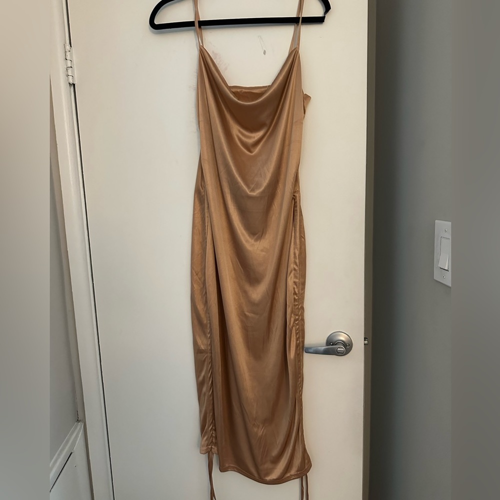 Slip dress, light pink / blush, silk- like material, large